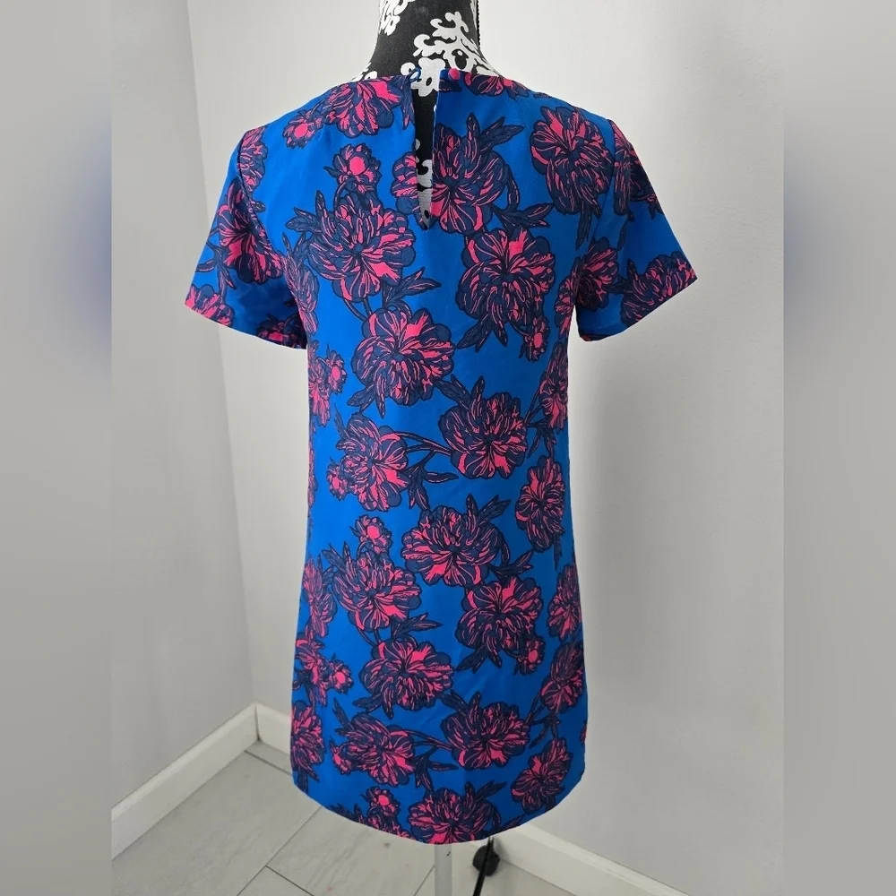 J Crew Floral Blue and Pink Dress size 00